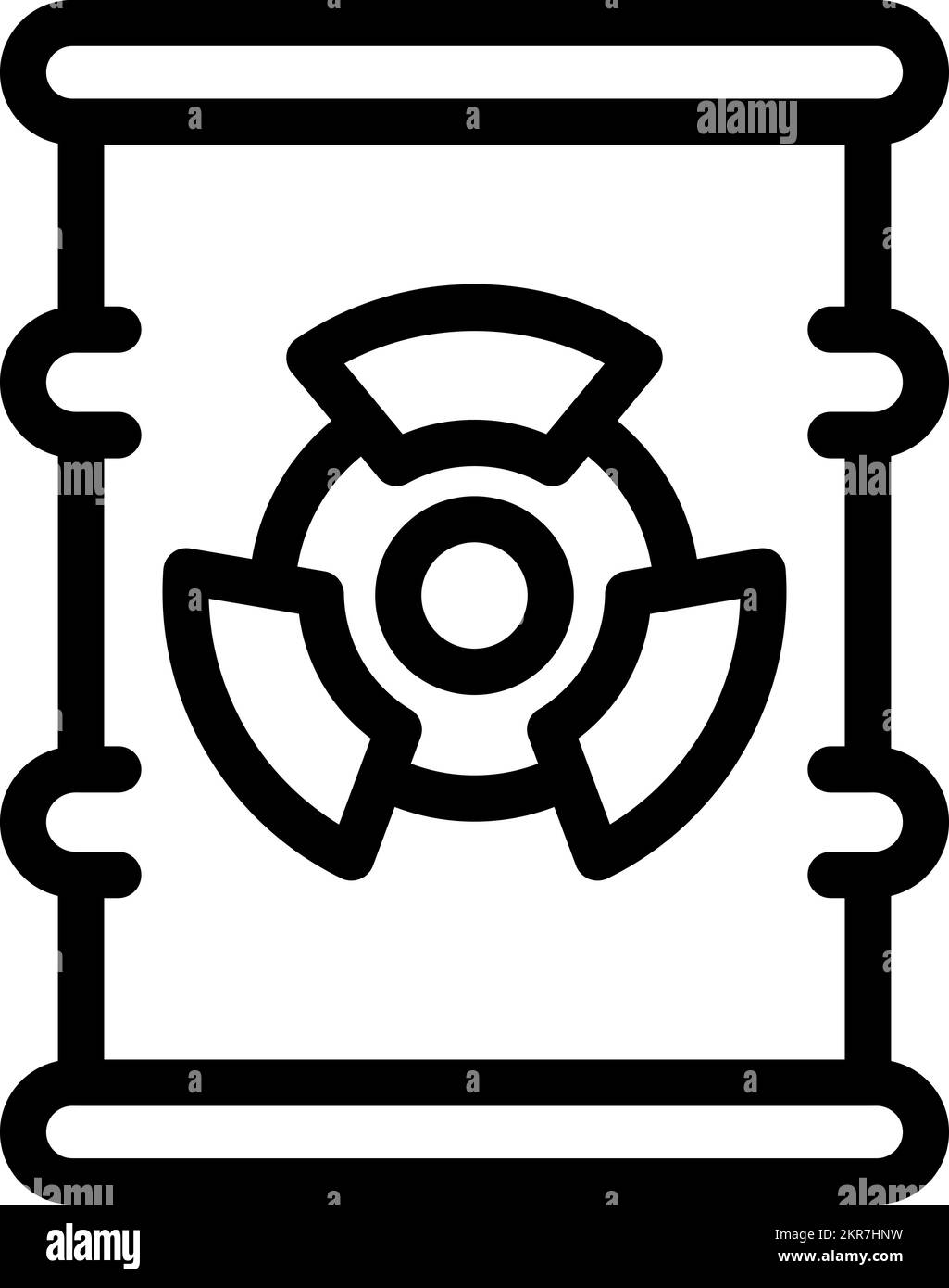 Umrissvektor des Symbols für radioaktives Recycling. Papierabfall. Plastikmüll Stock Vektor