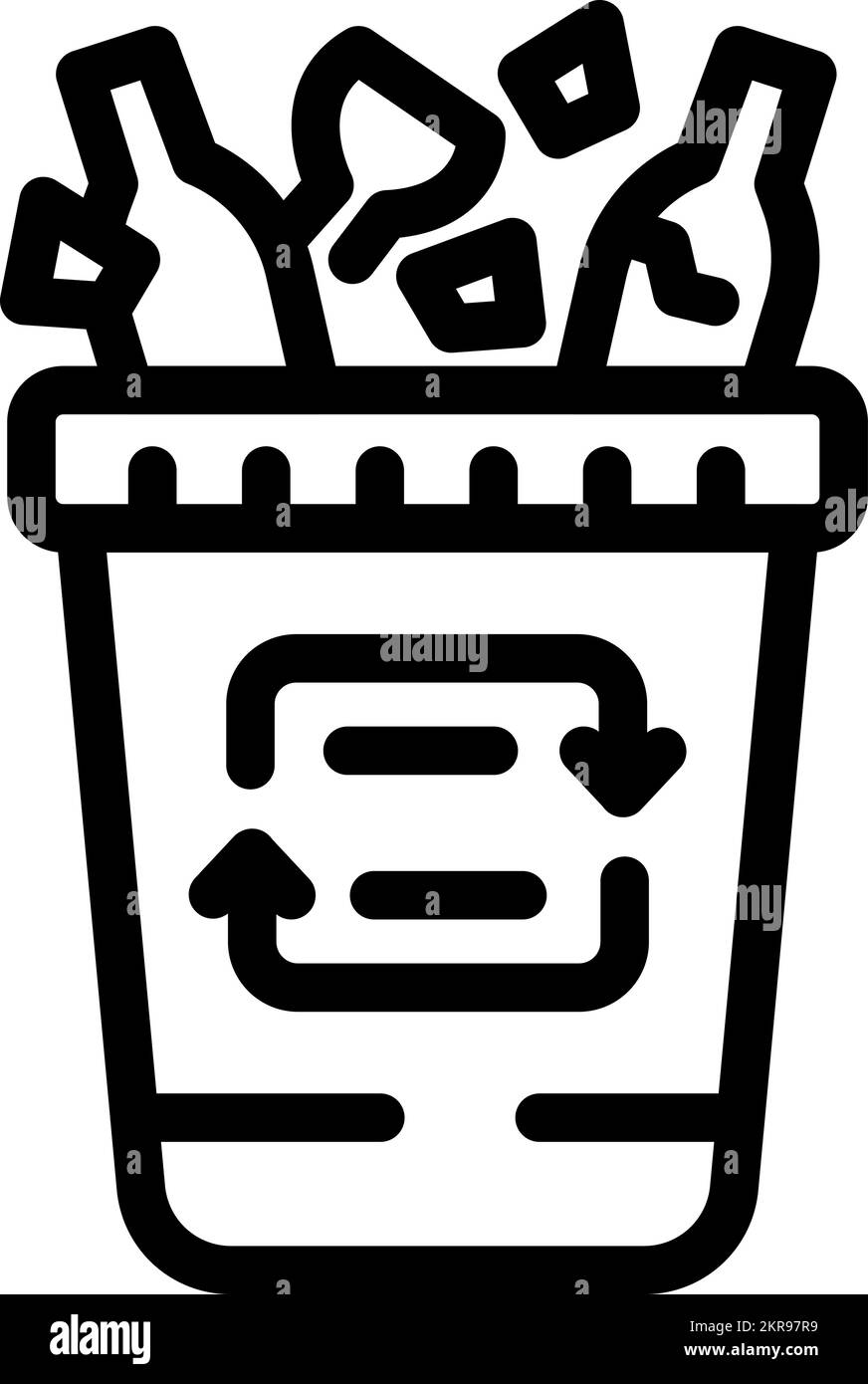 Verwenden Sie den Konturvektor des Garbage-Symbols erneut. Chemische Abfälle. Fabrikmetapher Stock Vektor