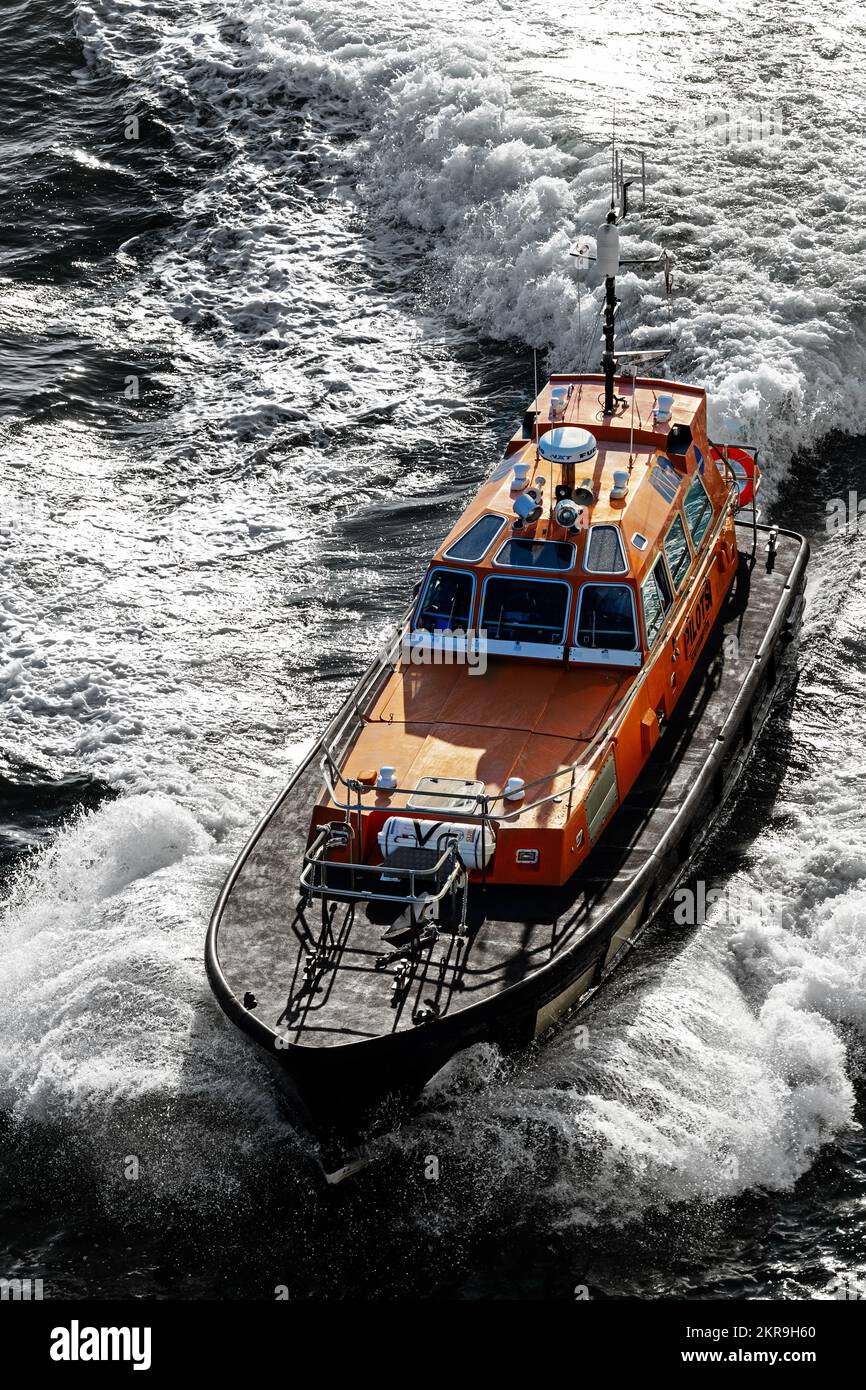 Pilotboot, Portsmouth, Hampshire, England, Großbritannien Stockfoto