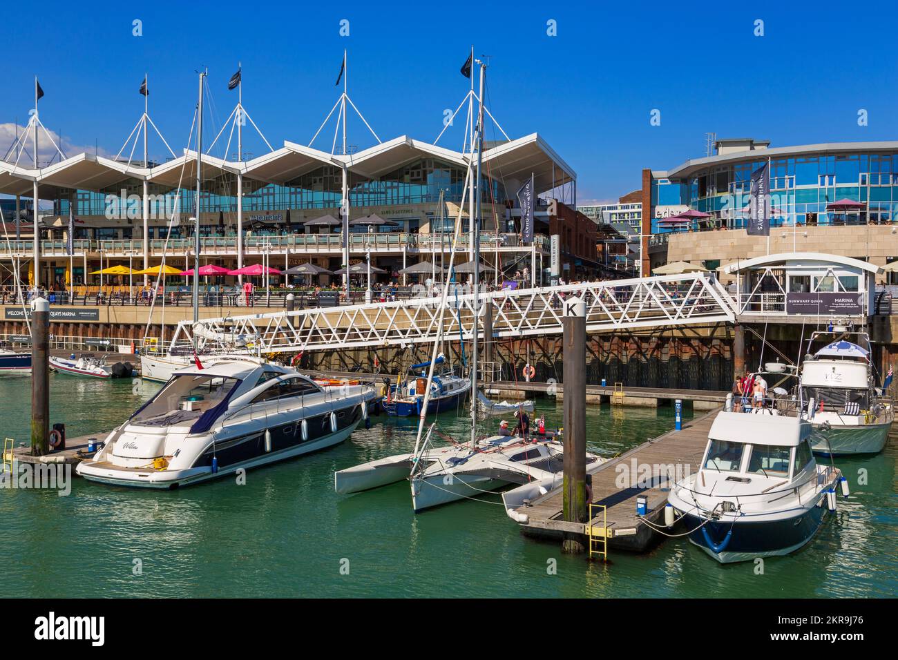 Gunwharf Quay, Portsmouth Harbour, Hampshire, England, Marina, Yacht, Großbritannien Stockfoto