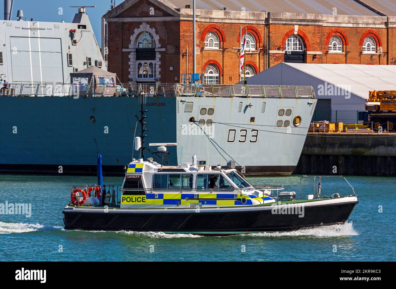 Royal Navy Base, Portsmouth, Hampshire, England, Vereinigtes Königreich Stockfoto