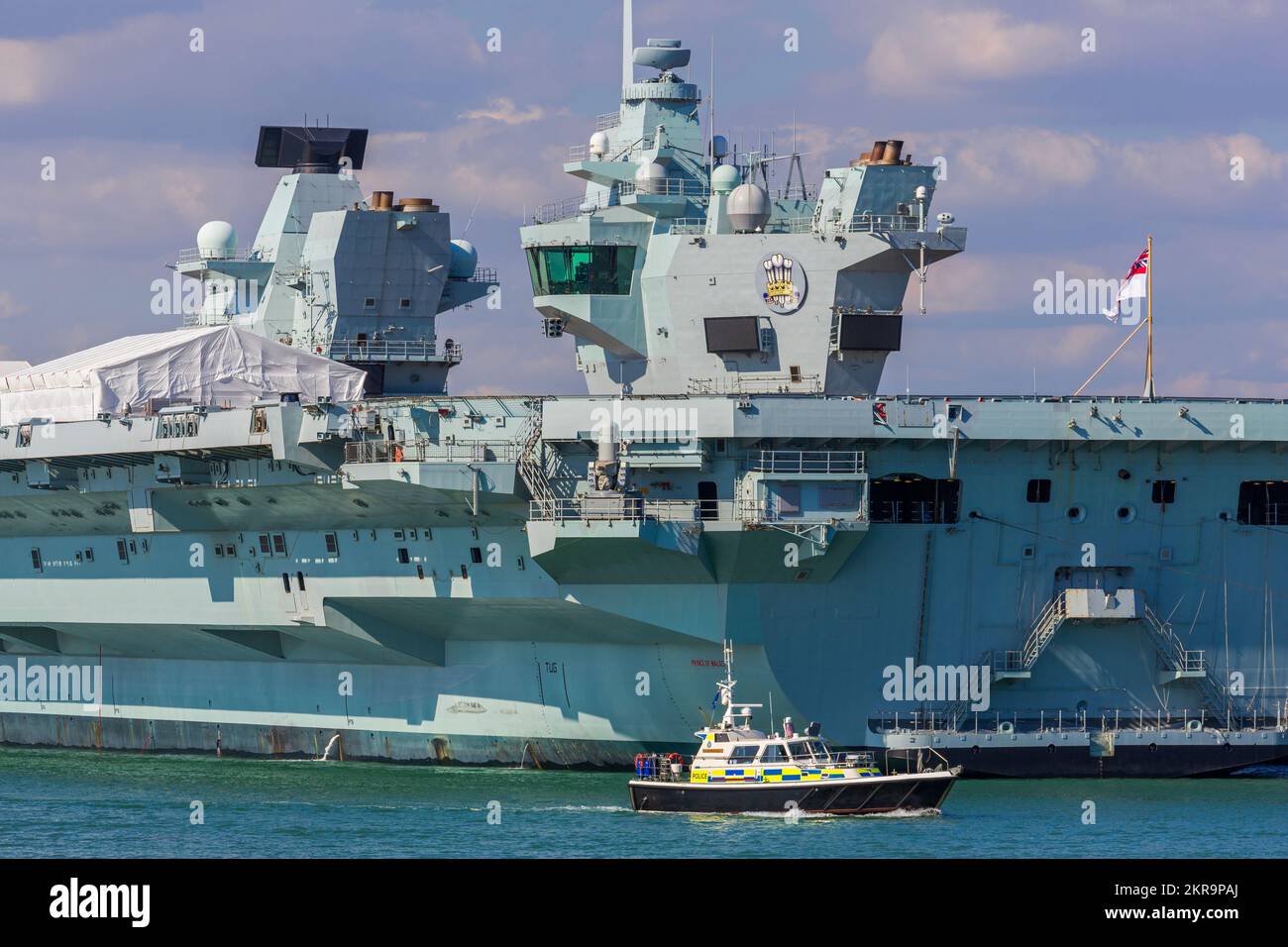 Prince of Wales Aircraft Carrier, Royal Navy Base, Portsmouth, Hampshire, England, Vereinigtes Königreich Stockfoto