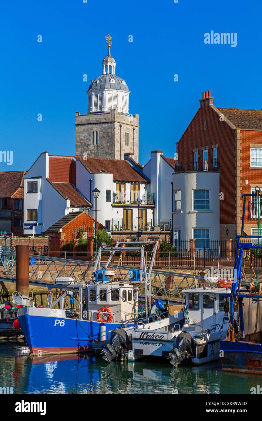 Fischerboote, Portsmouth Point, Hampshire, England, Vereinigtes Königreich Stockfoto