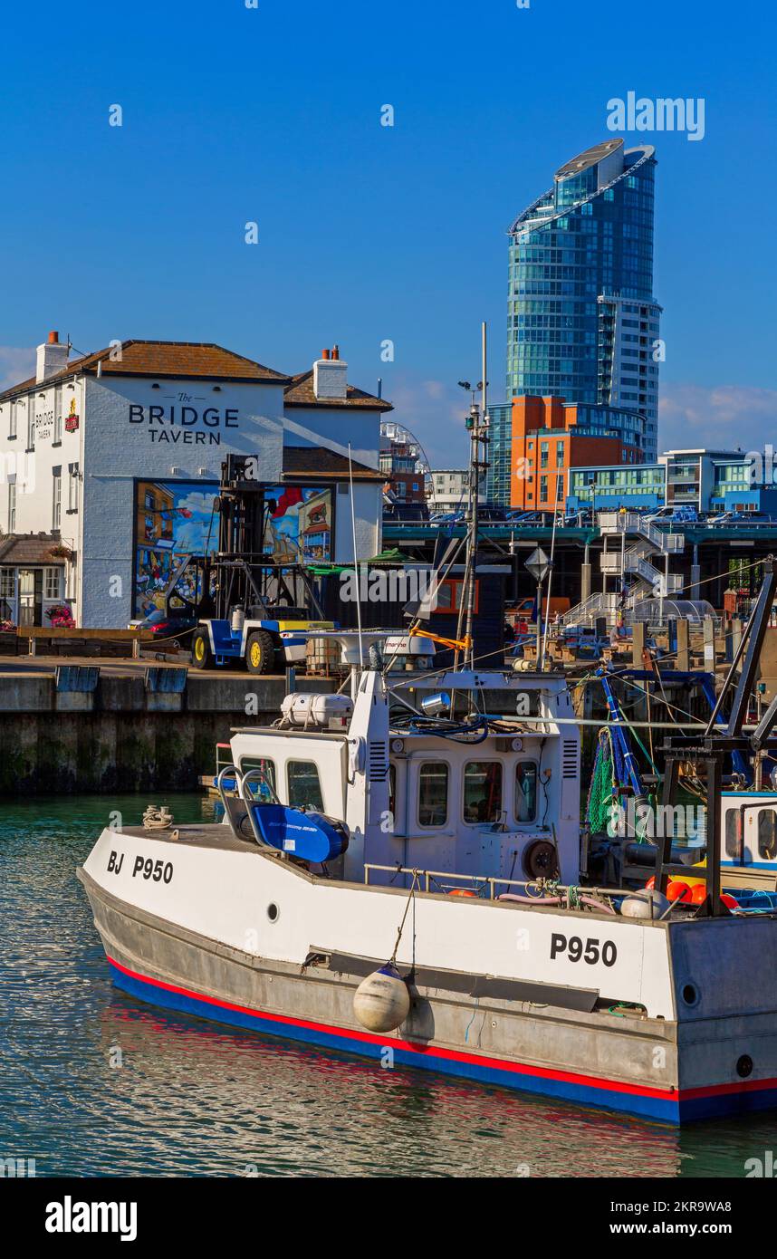 Fischerboote, Portsmouth Point, Hampshire, England, Vereinigtes Königreich Stockfoto