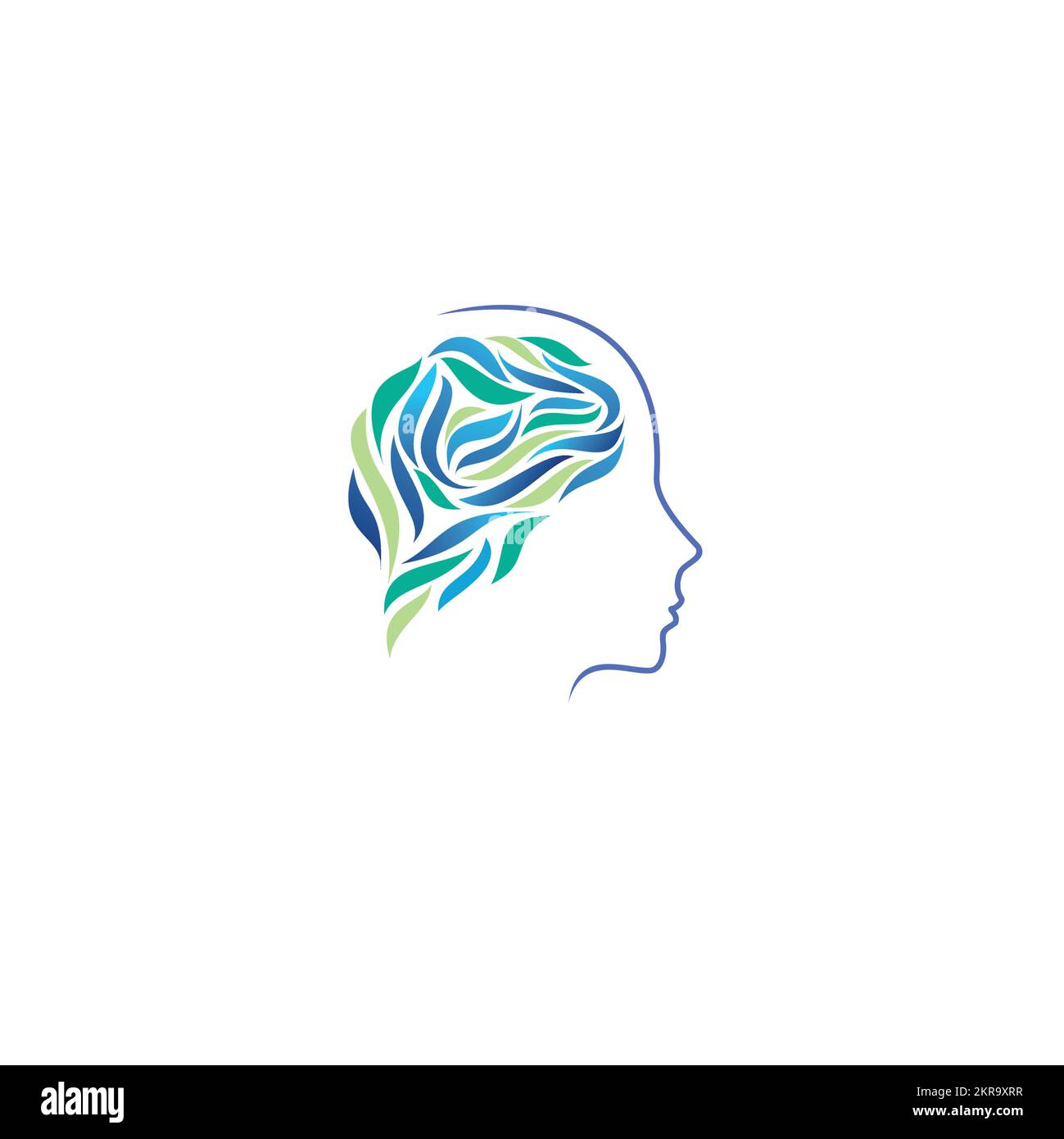 Abstraktes Brain Logo Design, Logotyp für Neurologie, Psychologie, Beratung Stock Vektor