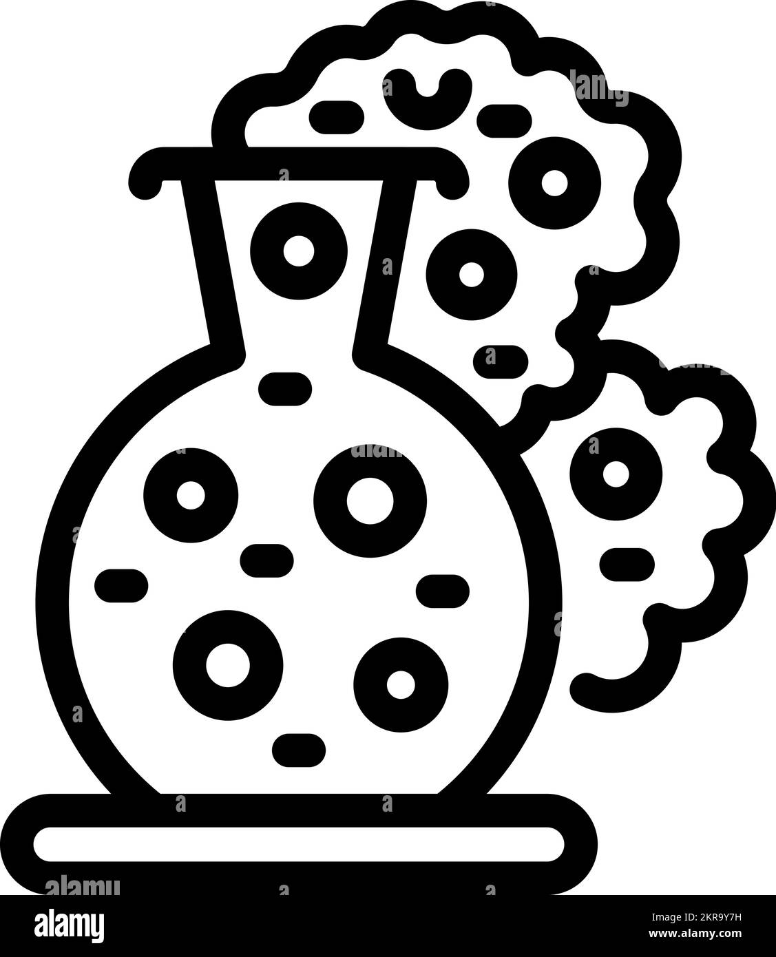 Konturvektor des Symbols für chemisches Recycling. Abfallfabrik. Reduktionsprozess Stock Vektor