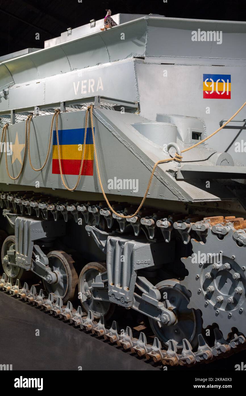 Sherman BARV Tank, D-Day Museum, Southsea, Portsmouth, Hampshire, England, Vereinigtes Königreich Stockfoto