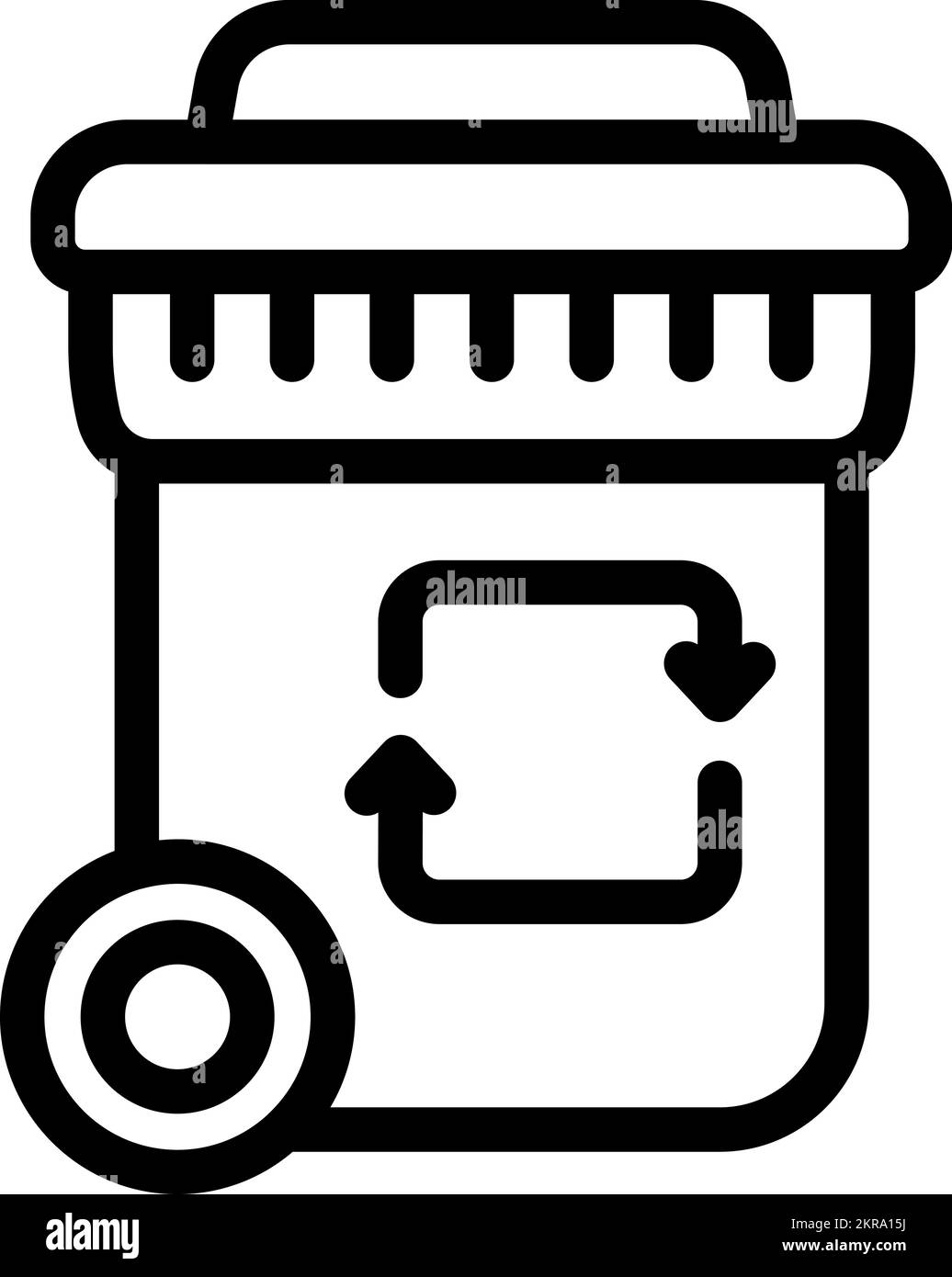 Umrissvektor des Symbols für Kunststoff-Recycling. Chemische Abfälle. Wiederverwendbar Stock Vektor