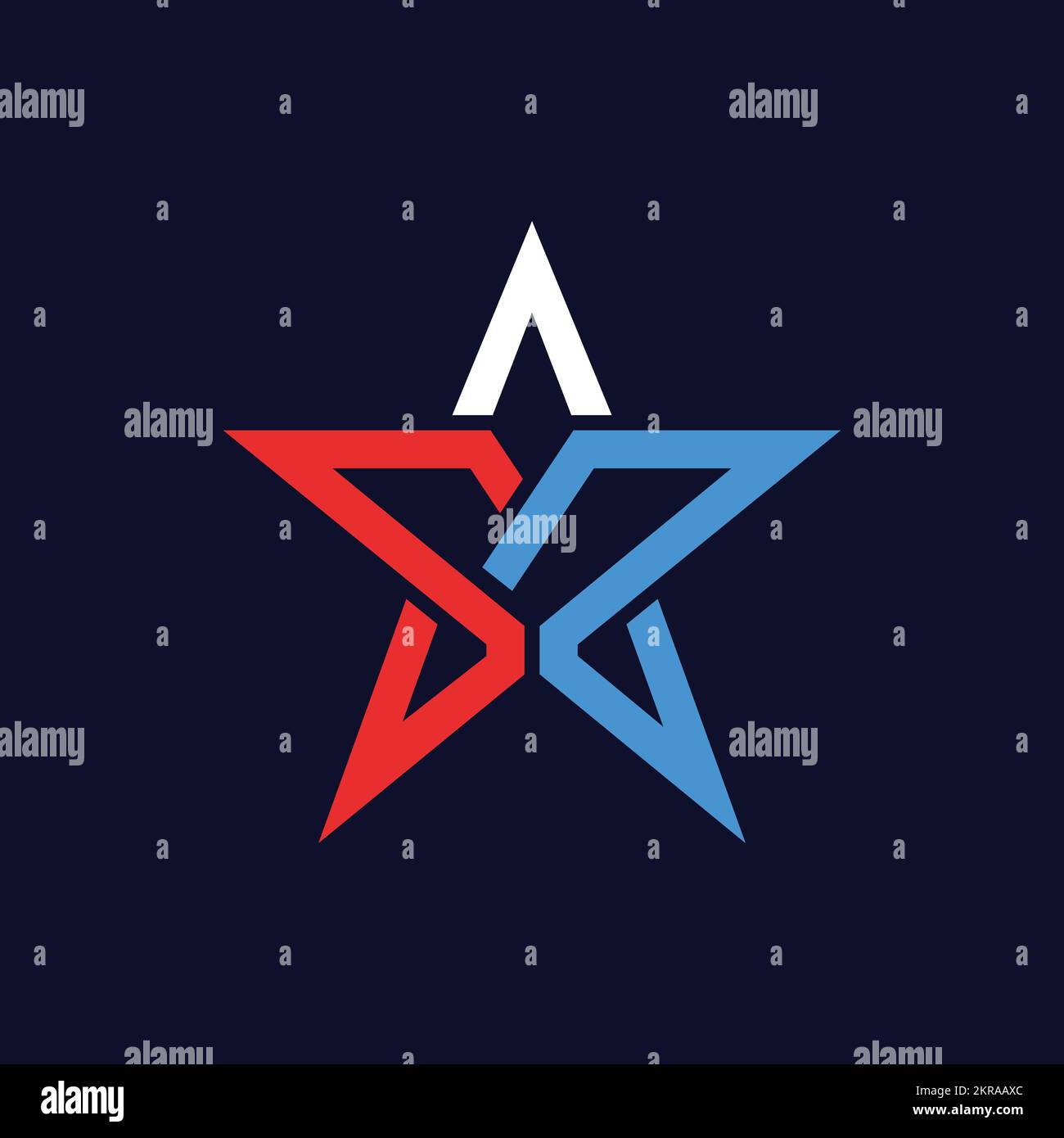 Edles, elegantes Royal Star S R Logo Stock Vektor