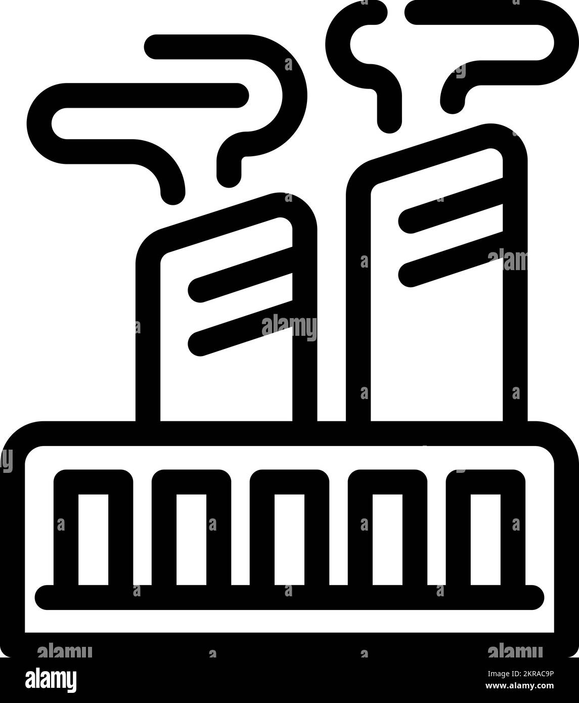 Moderner Konturvektor für Fabriksymbole. Müll. Wiederverwendung von Kunststoff Stock Vektor