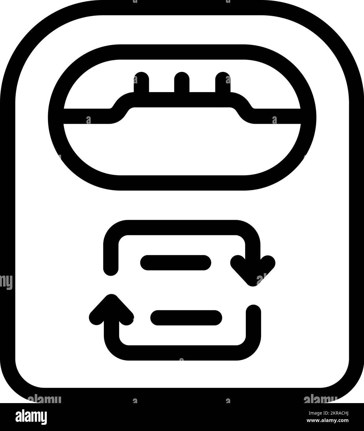 Umrissvektor des Gerätesymbols wiederverwenden. Chemische Abfälle. Regel wiederverwenden Stock Vektor