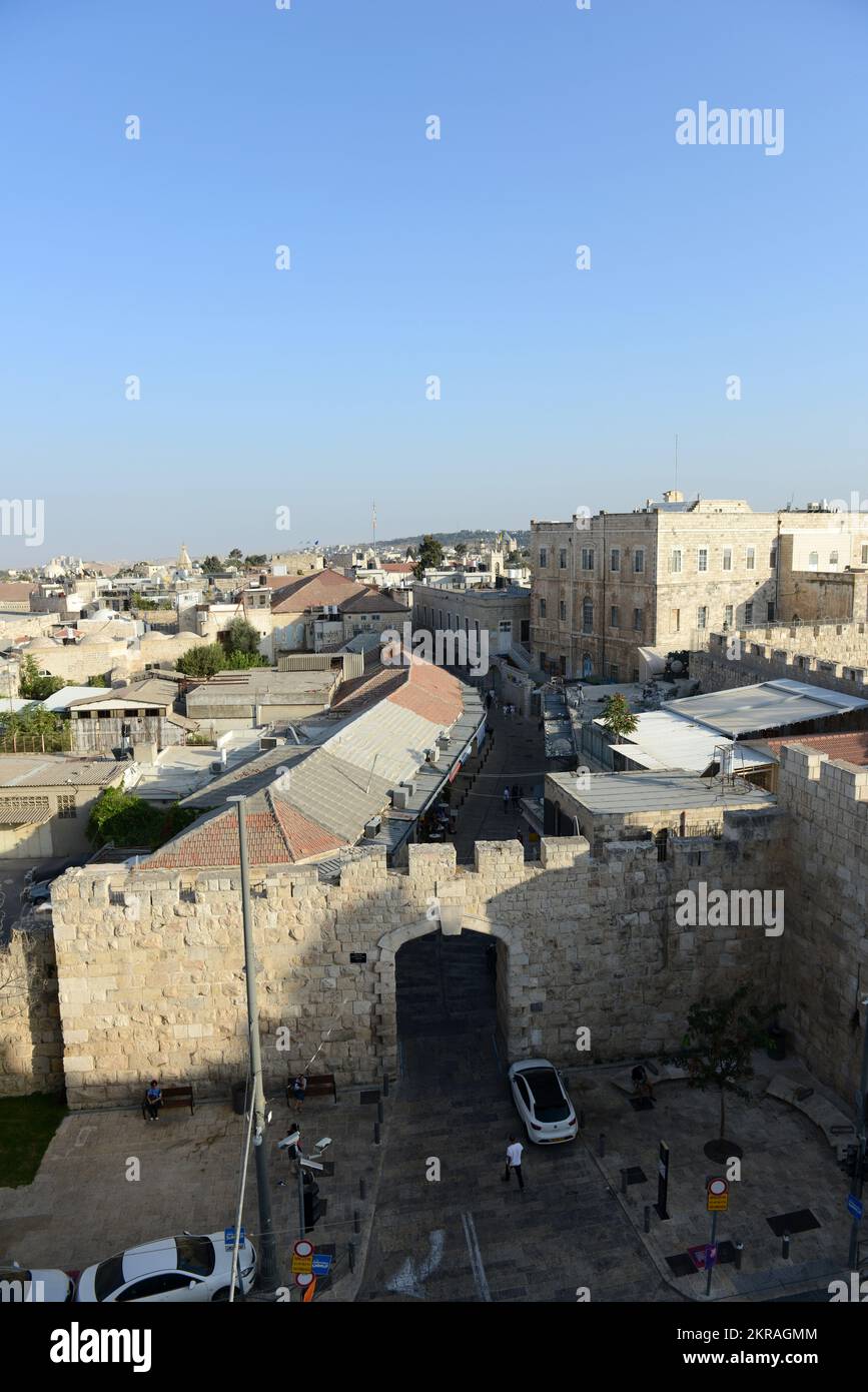 Das Neue Tor in der Altstadt von Jerusalem. Stockfoto