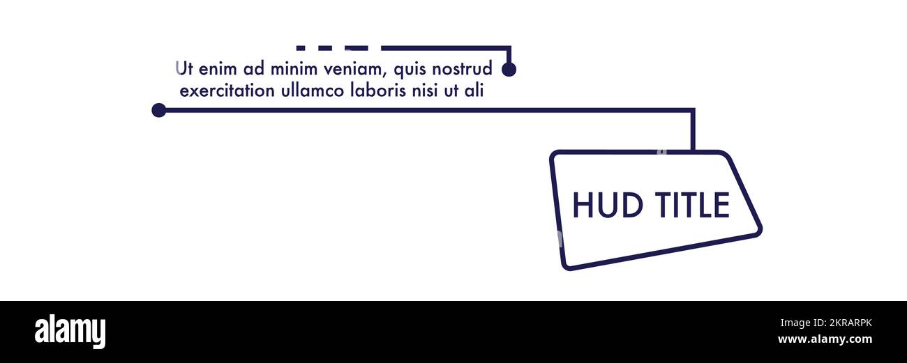 Digitale Beschreibungen, Rahmentext für Titel, HUD-Vorlagen, moderne Banner, Präsentation. Stock Vektor