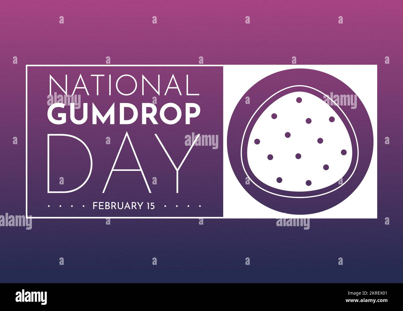 National Gumdrop Day am 15. Februar mit Holiday of Delicious Sweets for Children in Flat Cartoon Hintergrund handgezeichnete Vorlagen Illustration Stock Vektor