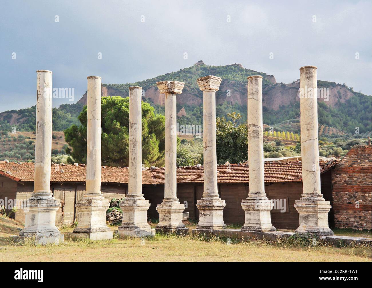Manisa, Türkei, September 2008: Die Gymnasium-Ruinen der antiken Stadt Sardes, die Hauptstadt des Lydianischen Staates Stockfoto