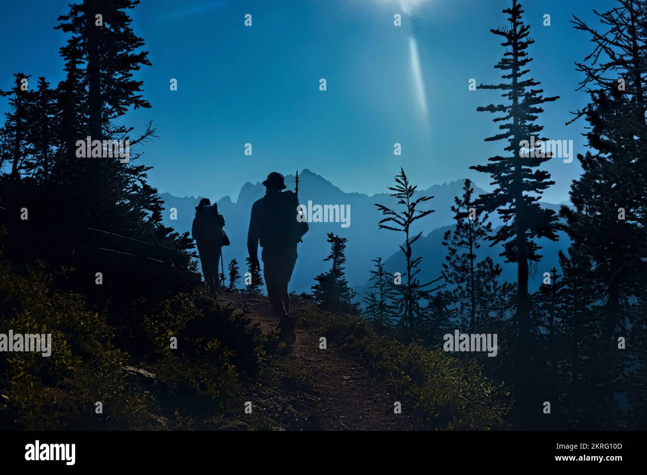 Malerische Berglandschaften in den North Cascades auf dem Pacific Crest Trail, Washington, USA Stockfoto