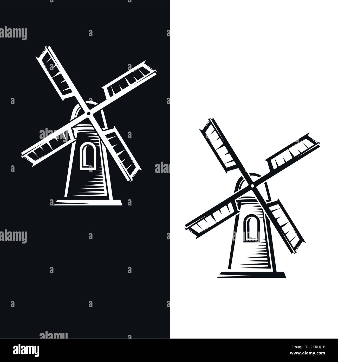 Vektor-Windmühle-Illustration Stock Vektor