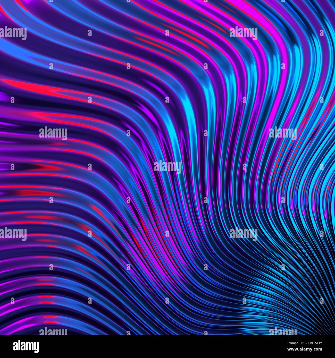 Abstrakte Metallwellen. 3D-generiertes Bild. Stockfoto
