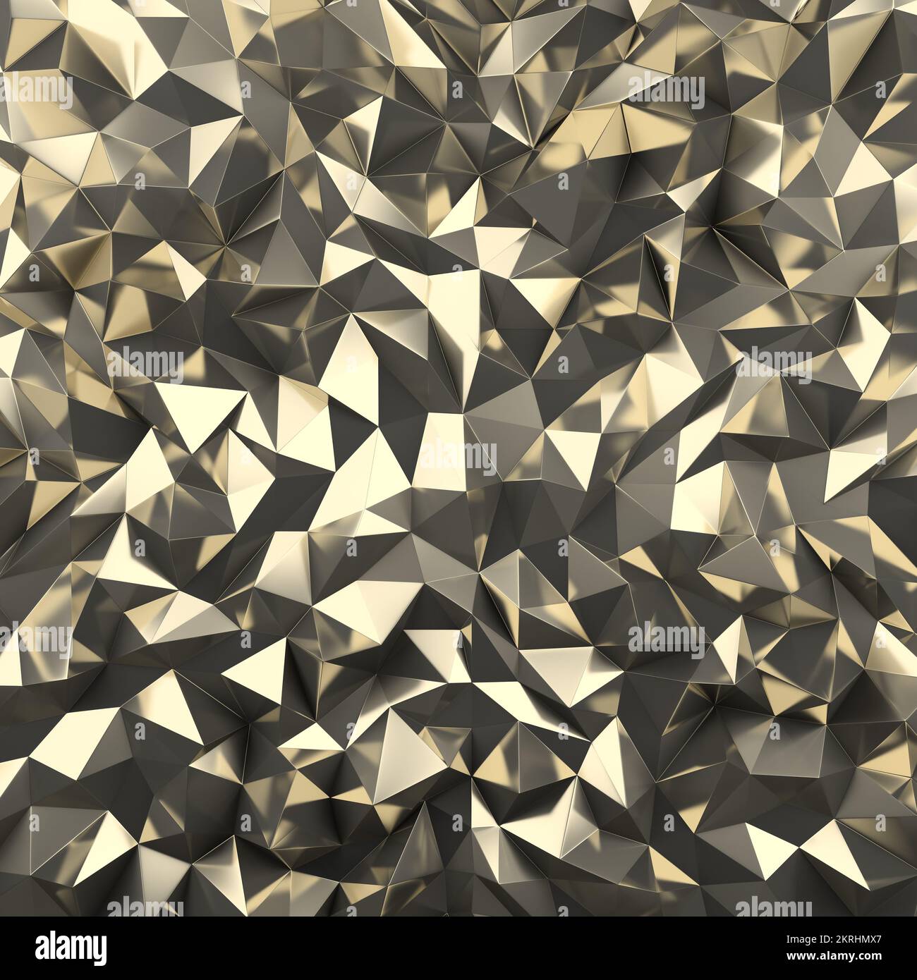 Polygonaler metallischer Hintergrund. 3D-generiertes Bild. Stockfoto