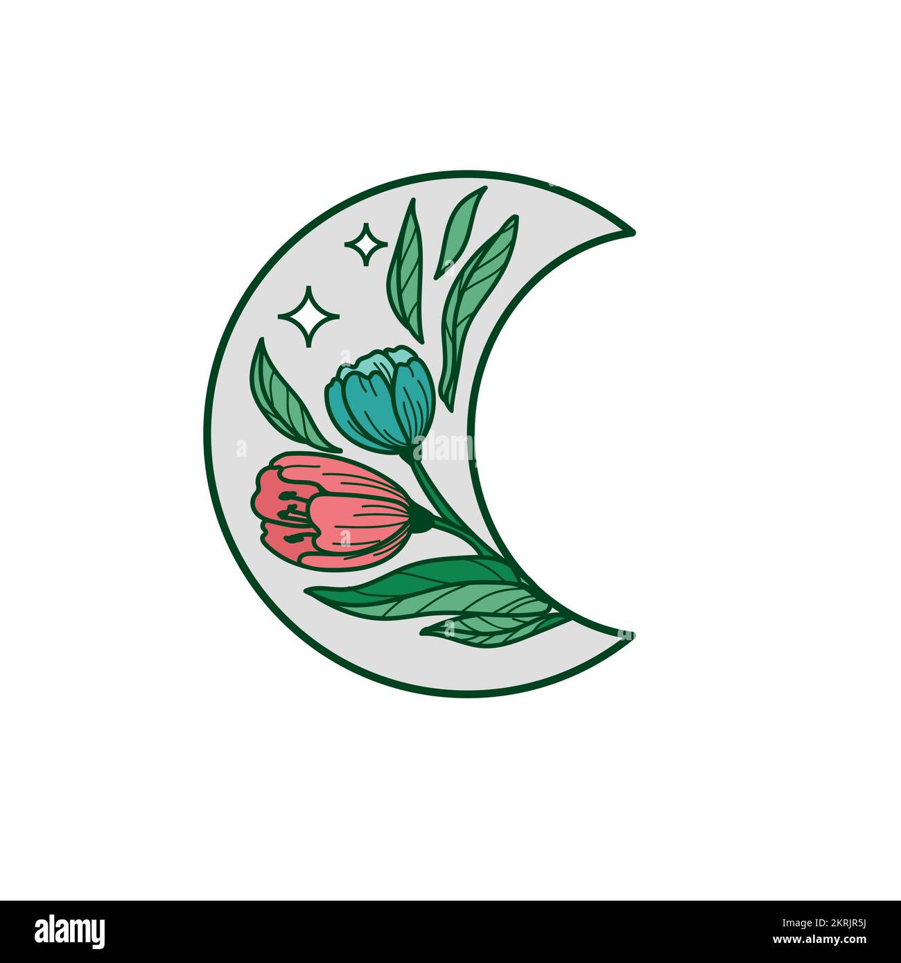 Wunderschöne Blume, Blumen, Blumenmotiv, Illustration botanischer Blumen, handgezeichnete, von der Natur inspirierte Logotype-Vorlage Stock Vektor