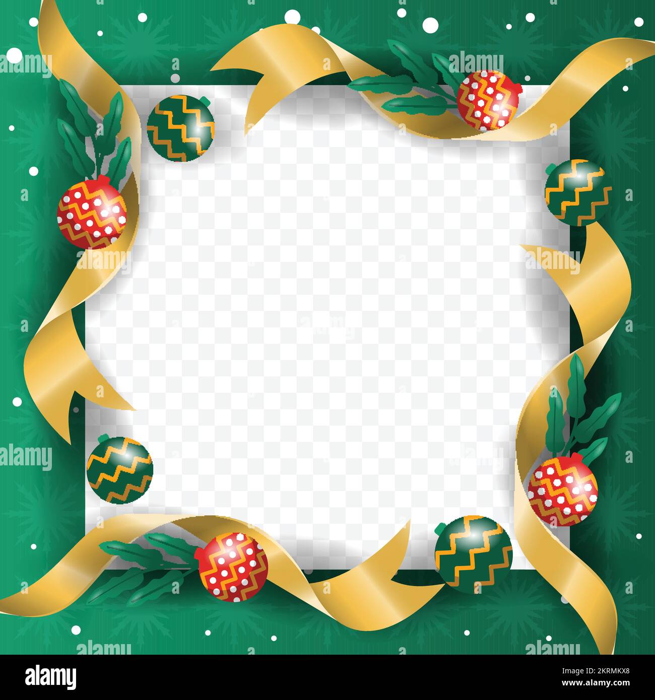 Merry Christmas Cool Green Background Blank Space Design Stock Vektor