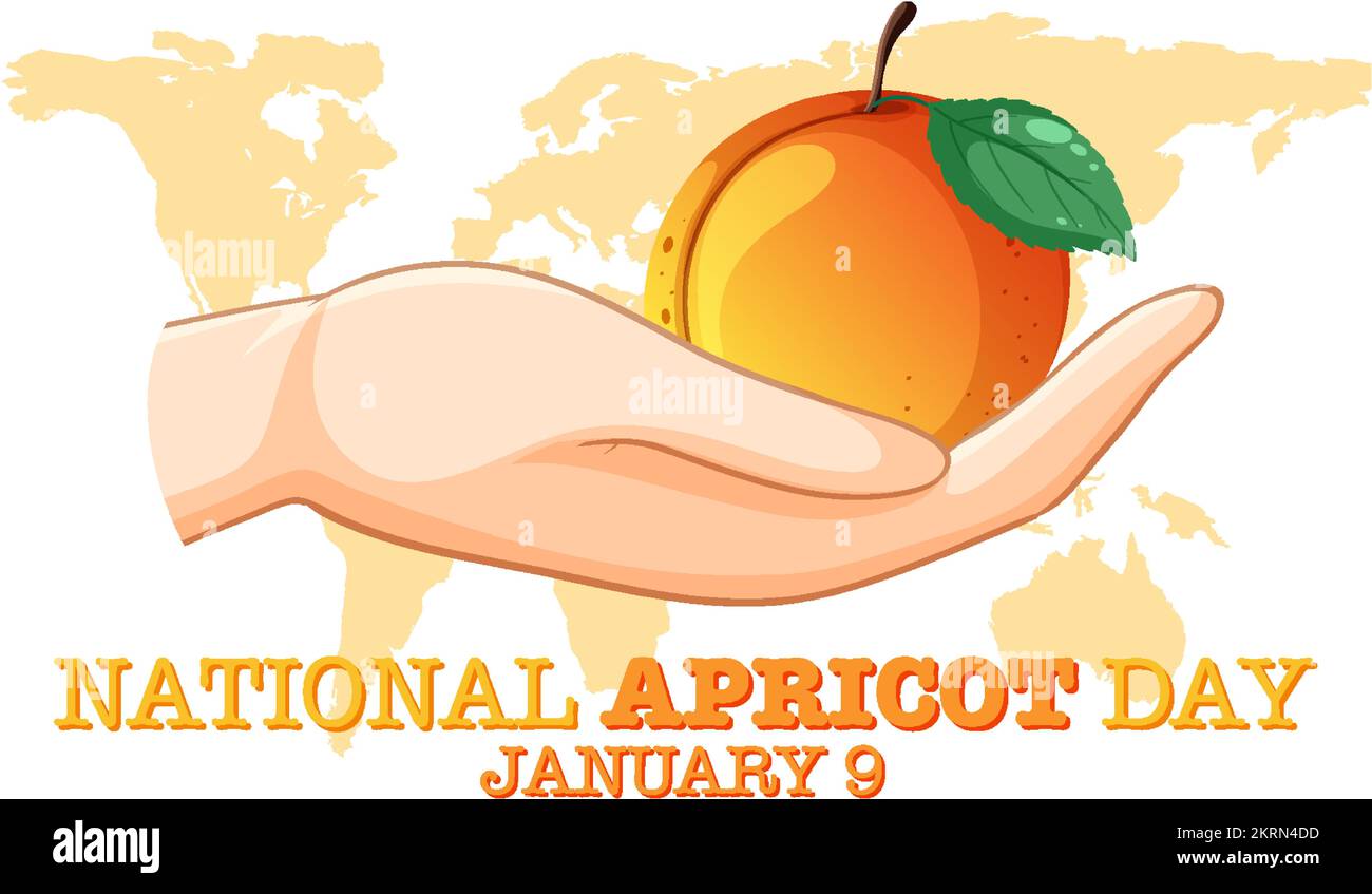 National Apricot Day Poster Design Illustration Stock Vektor