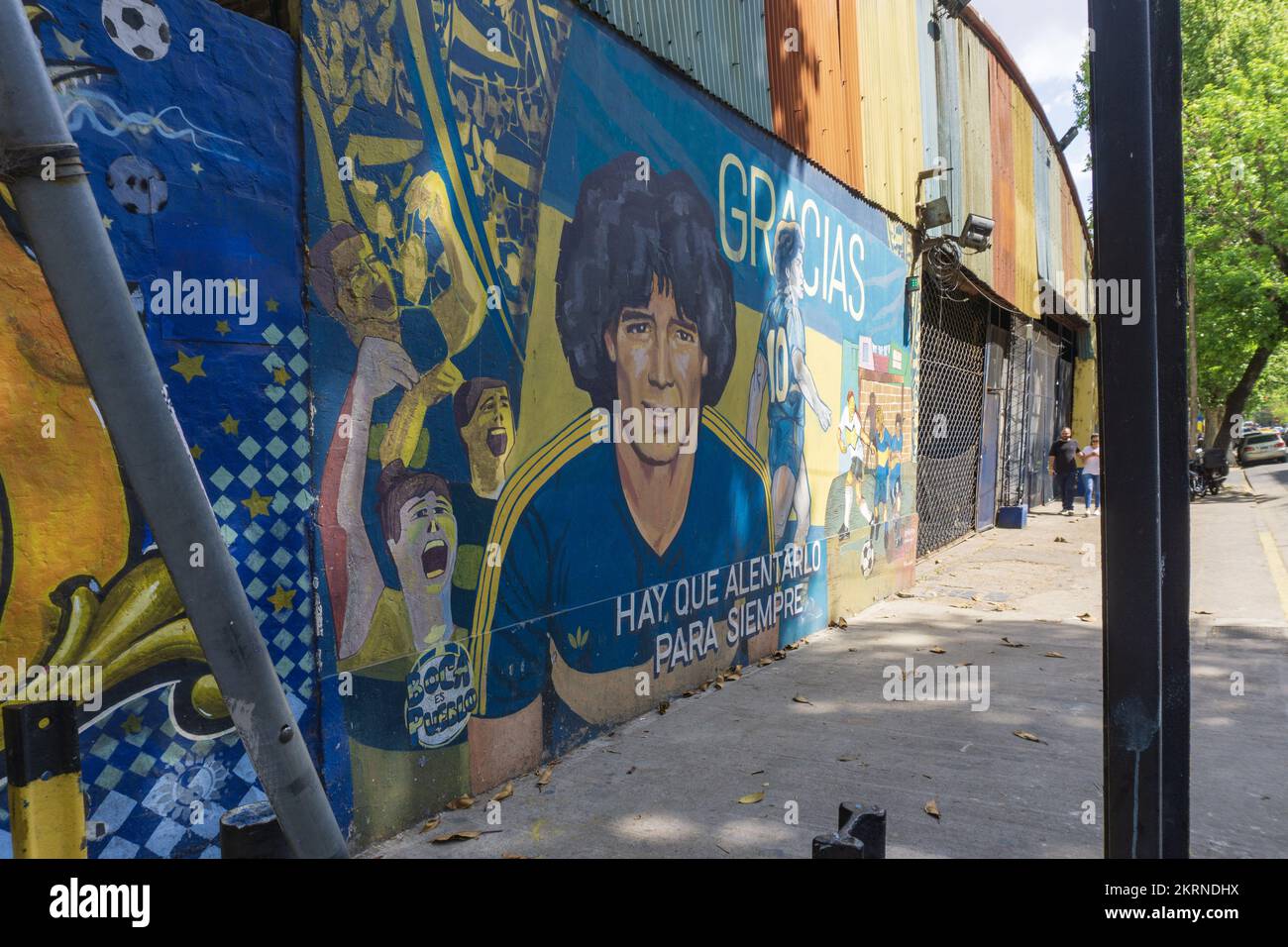 Via Brandsen, La Bombonera Stadium, Murals, Buenos Aires, Südamerika, Argentinien Stockfoto