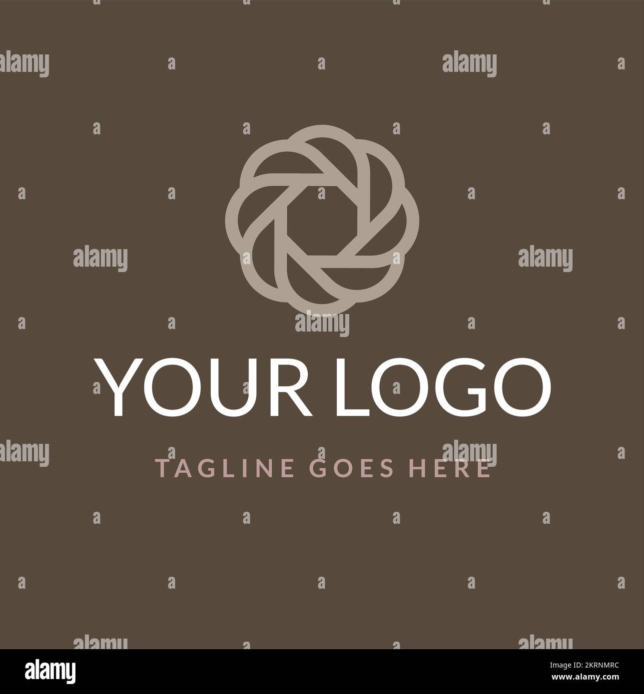 Illustration einer dekorativen Logoblume Stock Vektor