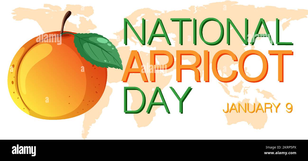 National Apricot Day Poster Design Illustration Stock Vektor