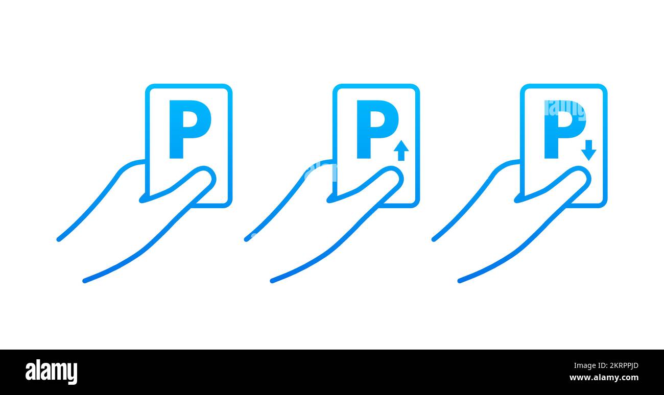 Parkausweis. Strafzettel. Symbol für Zahlstelle, Beschriftung. Darstellung des Vektormaterials Stock Vektor