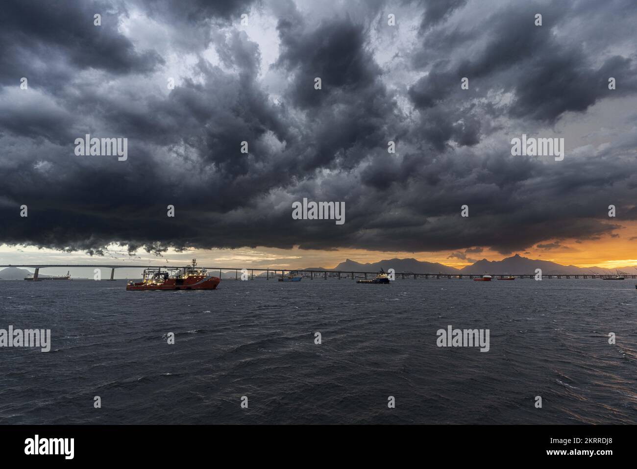 Anchorage Gegend Guanabara Bay, Rio de Janeiro, Leben im Seehafen Stockfoto