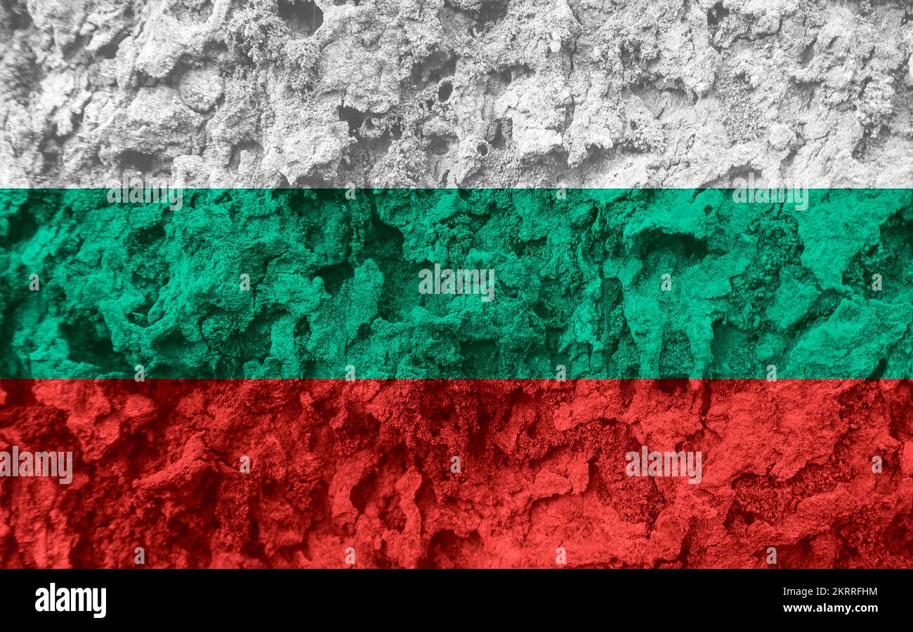 Textur der bulgarischen Flagge als Hintergrund Stockfoto