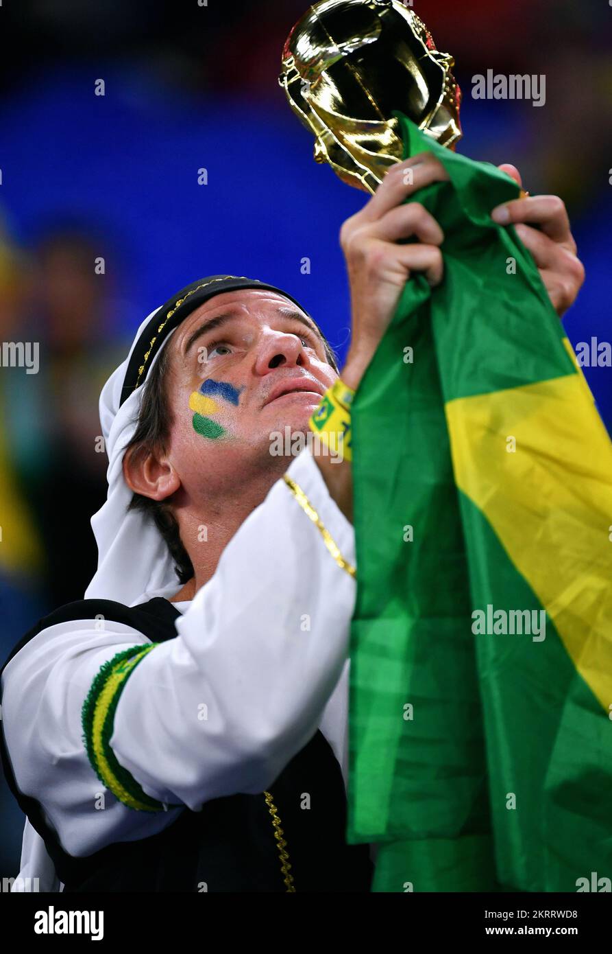 Fußball-Weltmeisterschaft 2022, Katar, Stadium 974; Brasilien gegen die Schweiz Stockfoto