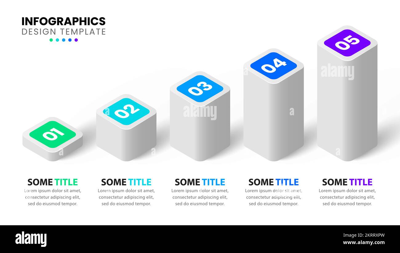 Infografik-Vorlage mit 5 Optionen oder Schritten. Kann für Workflow-Layout, Diagramm, Banner, webdesign verwendet werden. Vektorgrafik Stock Vektor