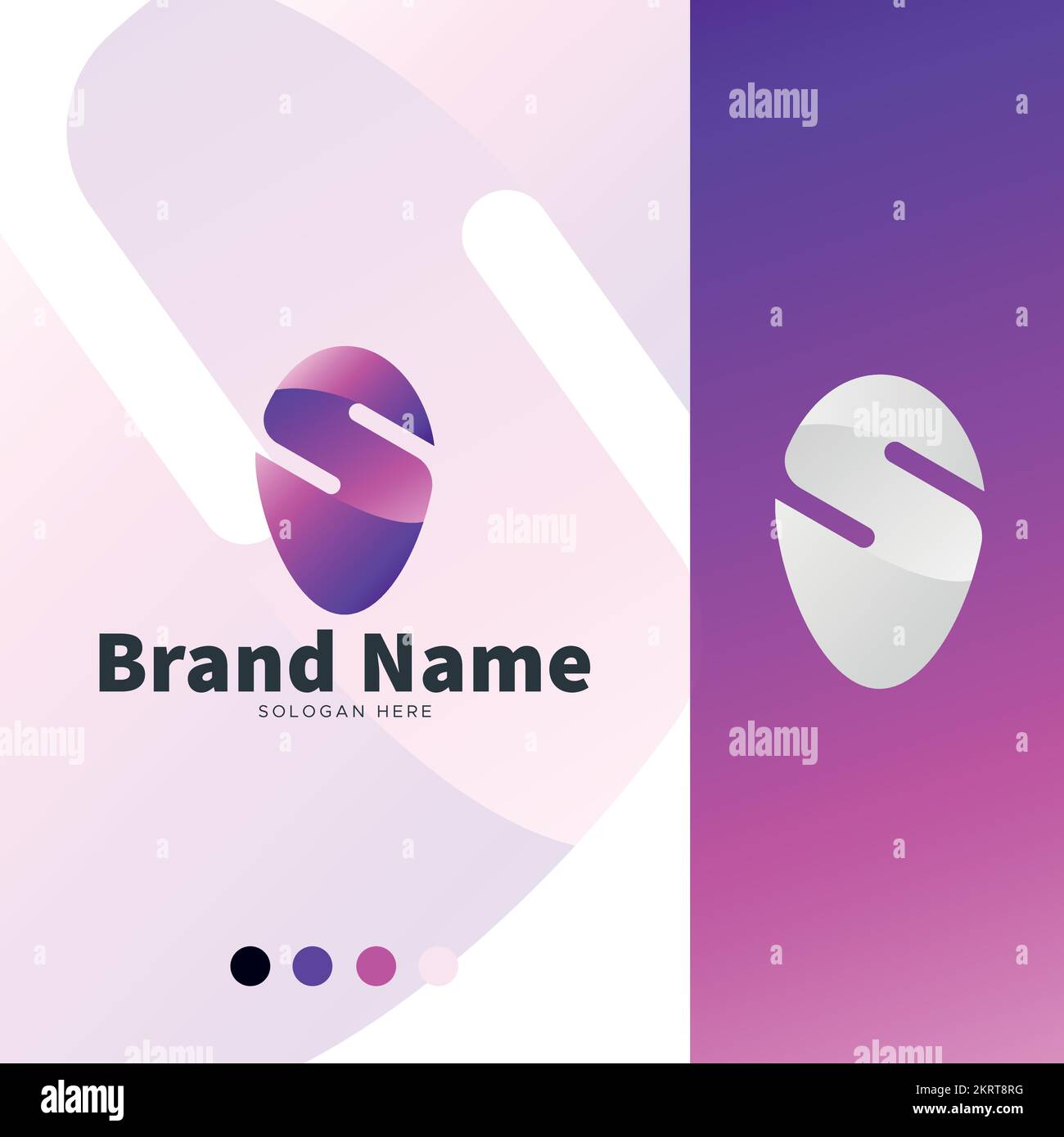 Logo mit Buchstabe S und Symboldesign, Vorlage für Logo mit Buchstabe S. Stock Vektor