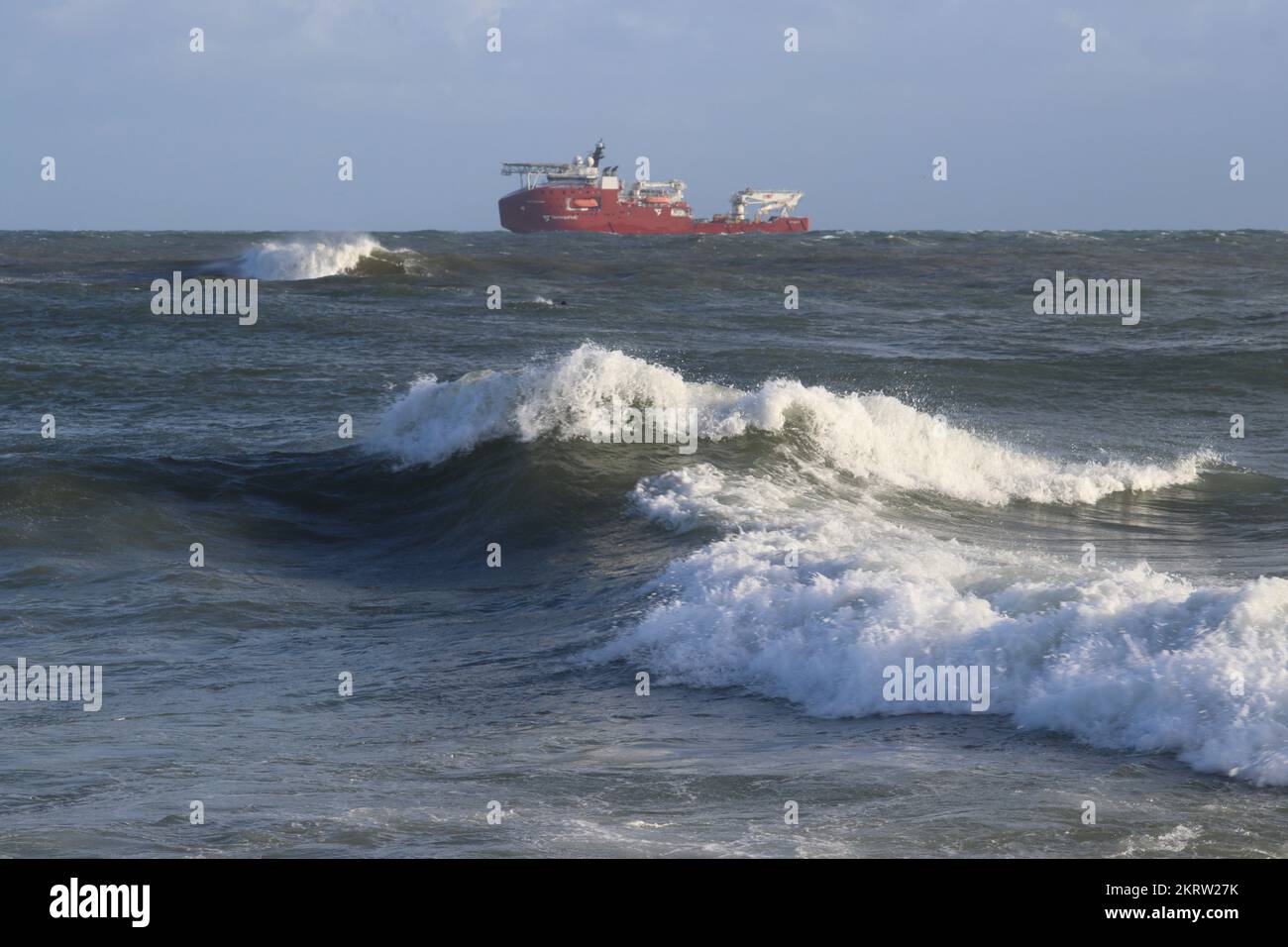 TechnipFMC Orangenöl-Versorgungsschiff Stockfoto