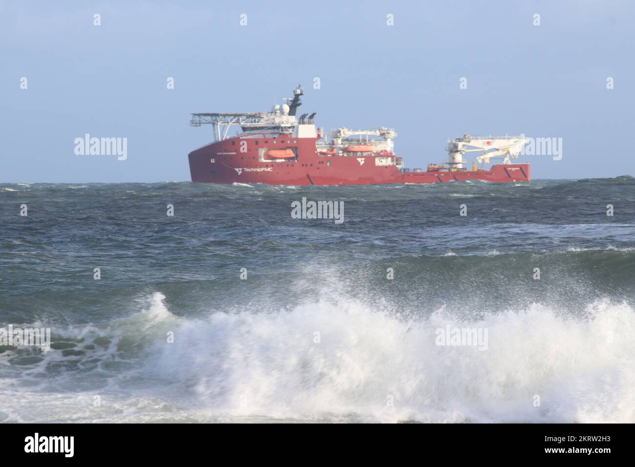 TechnipFMC Orangenöl-Versorgungsschiff Stockfoto