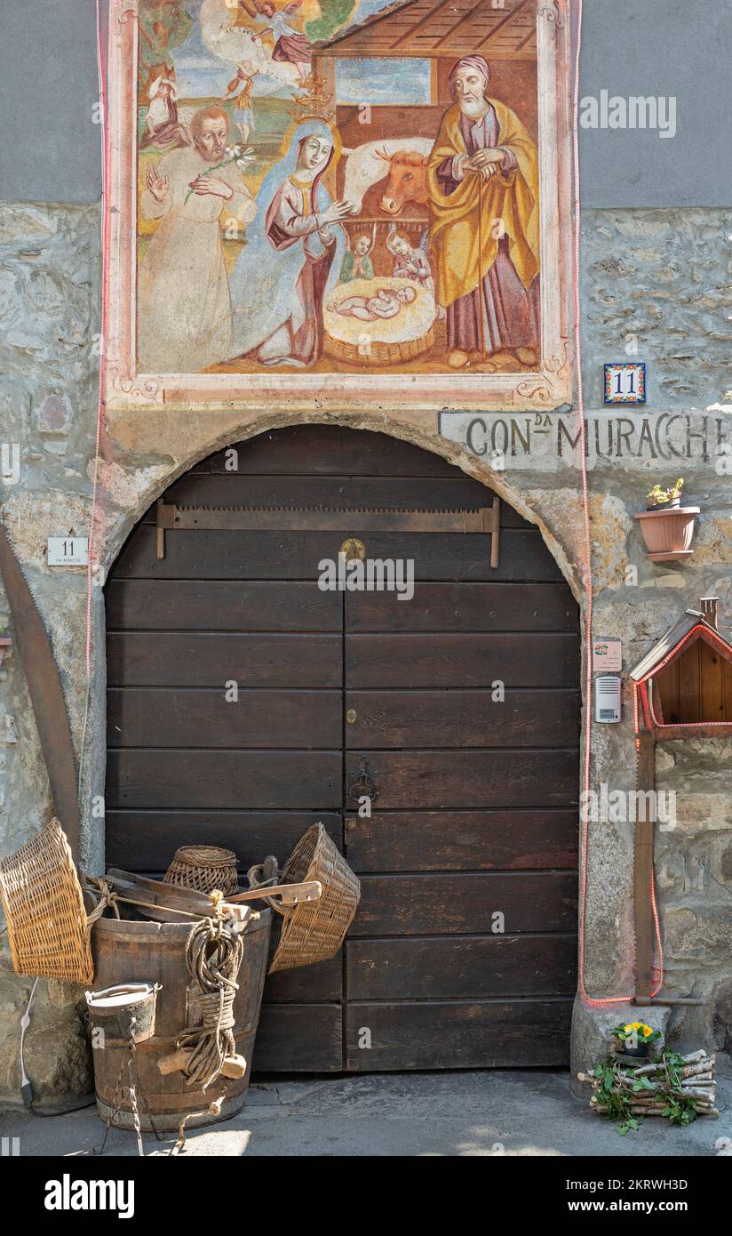 Altes Haus, Cemmo, italien Stockfoto
