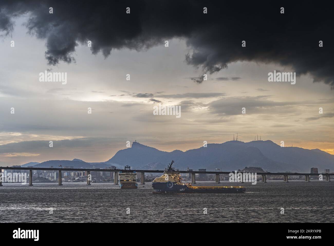 Anchorage Gegend Guanabara Bay, Rio de Janeiro, Leben auf See Stockfoto