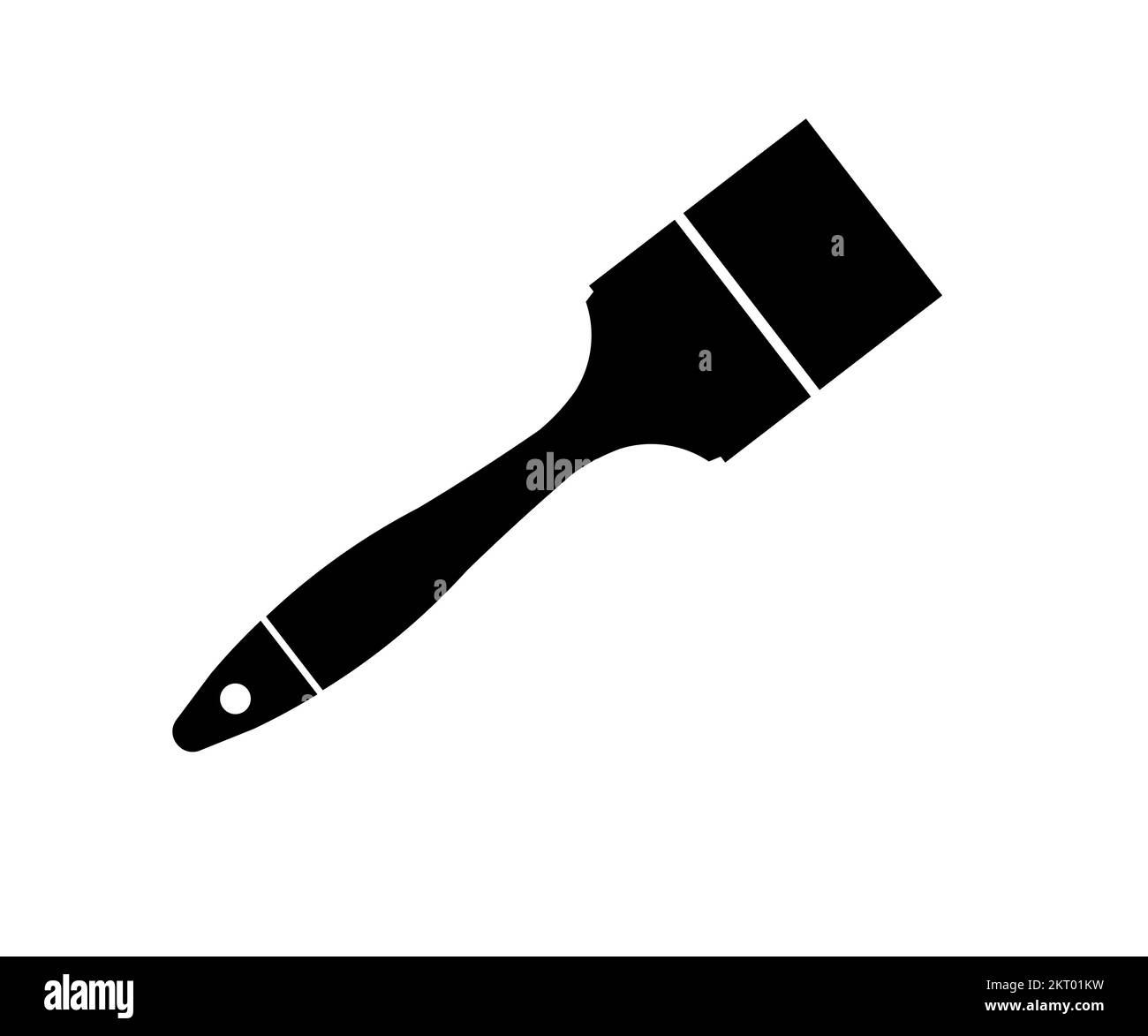 Schwarzer Pinsel auf weißem Hintergrund Logo-Design. Reparaturpinsel, zum Streichen von Wänden Vektordesign und Illustration. Stock Vektor