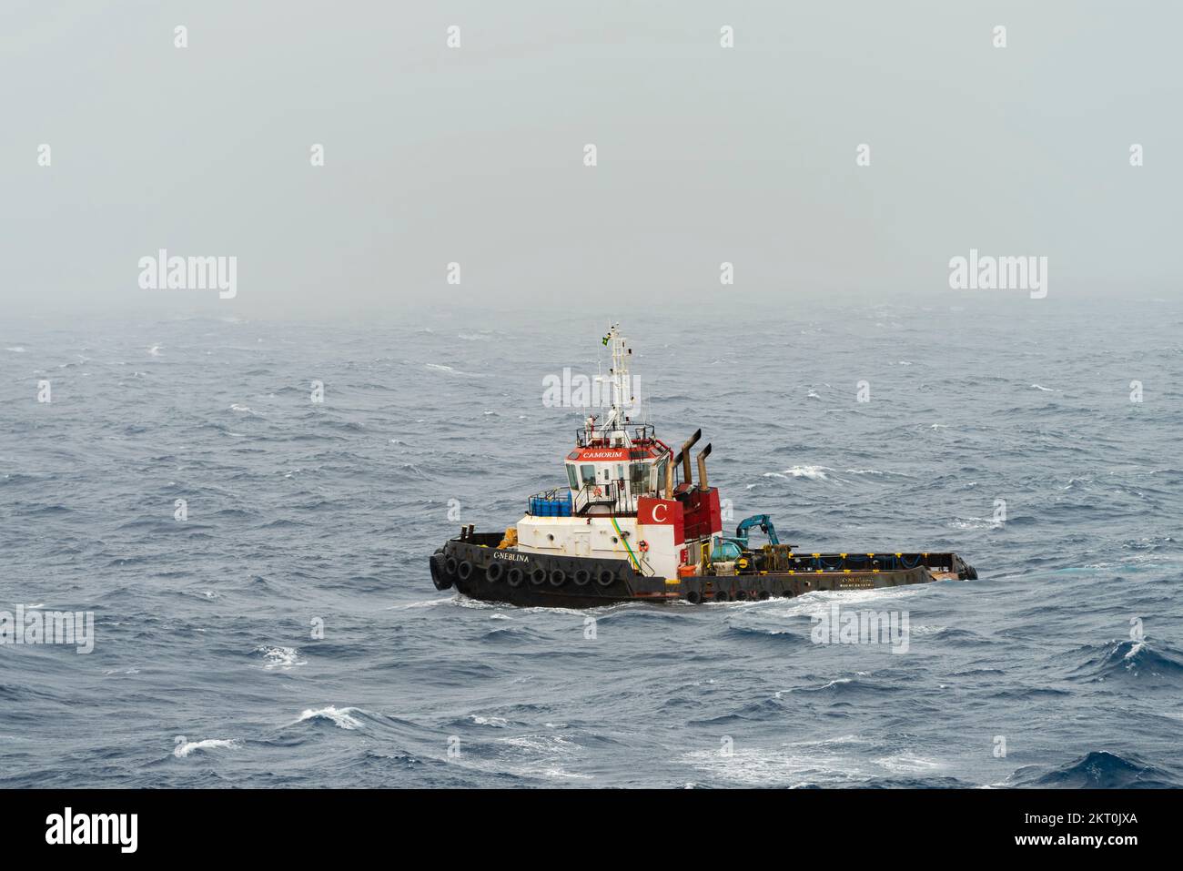 Versorgungsschiff für die Ölindustrie, brasilianischer Festlandsockel, Santos-Becken. Stockfoto
