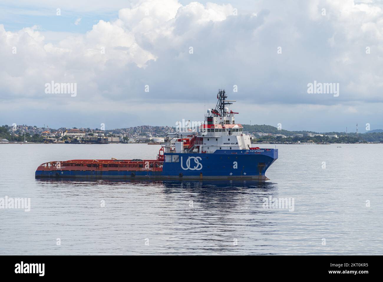 Serviceschiff für die Ölindustrie, brasilianischer Festlandsockel. Stockfoto