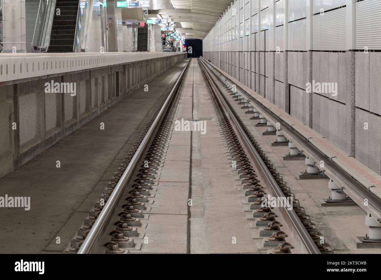 New York U-Bahn-Gleise von Bahnebene, New York City, New York USA Stockfoto