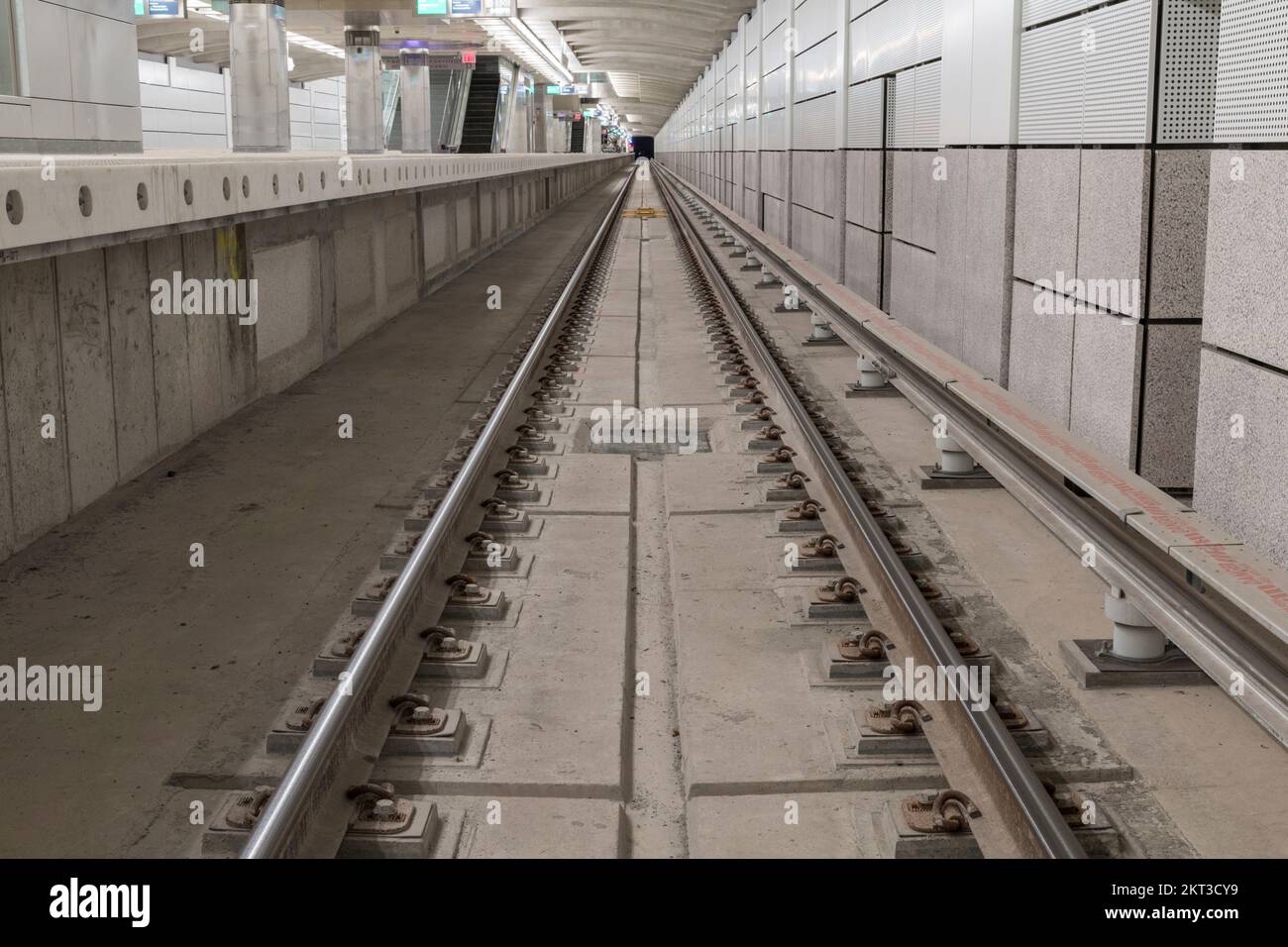 New York U-Bahn-Gleise von Bahnebene, New York City, New York USA Stockfoto