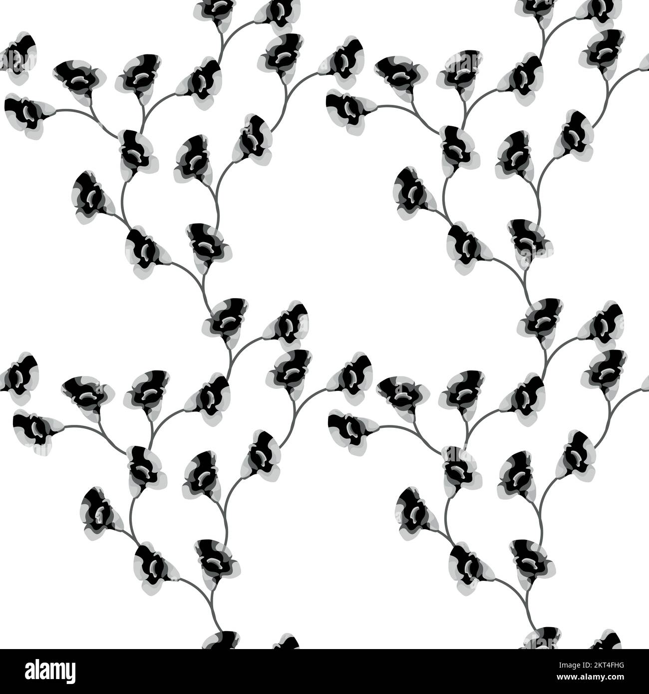 Modernes, nahtloses Muster mit großem Blumenvektor. Digital gezeichnete Darstellung. Kann als Textilstoff oder Tapete, Karten, Einladungsdekoration verwendet werden Stock Vektor