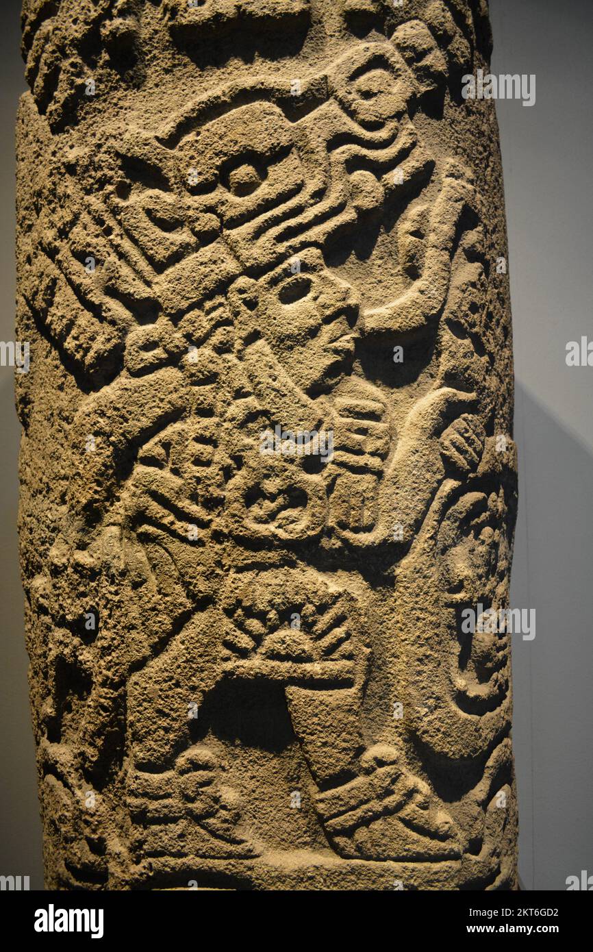 Stelae 11 aus Monte Alban, Raum Oaxaca im Nationalmuseum für Anthropologie Stockfoto