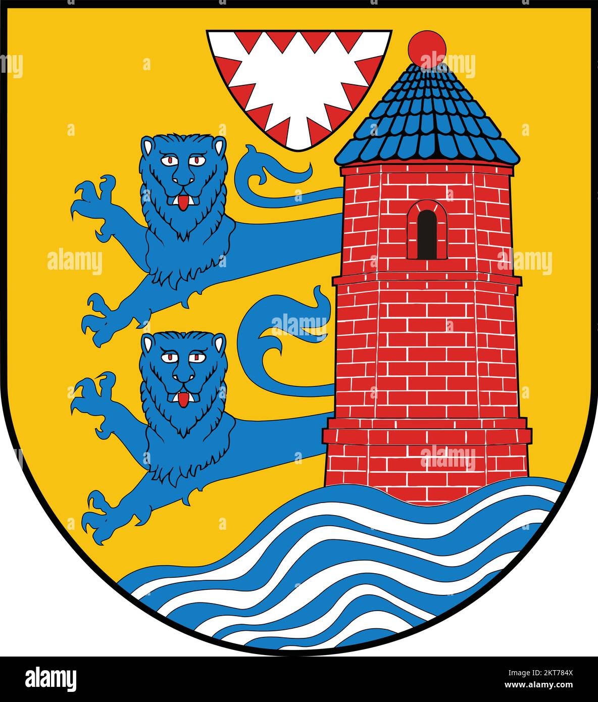 Offizielles Wappen-Vektorbild der deutschen Stadt FLENSBURG Stock Vektor