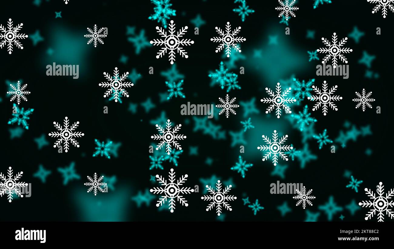 Snow Christal Illustration auf schwarzem Hintergrund. Ein ansprechendes Winterbild. Stockfoto