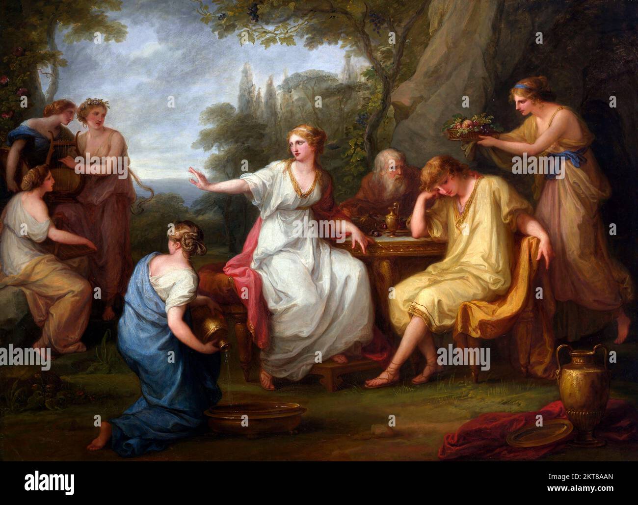 Angelica Kauffman. Gemälde mit dem Titel "die Trauer des Telemachus" der Schweizer Maler Angelica Kauffmann (1741-1807), Öl auf Leinwand, 1783 Stockfoto