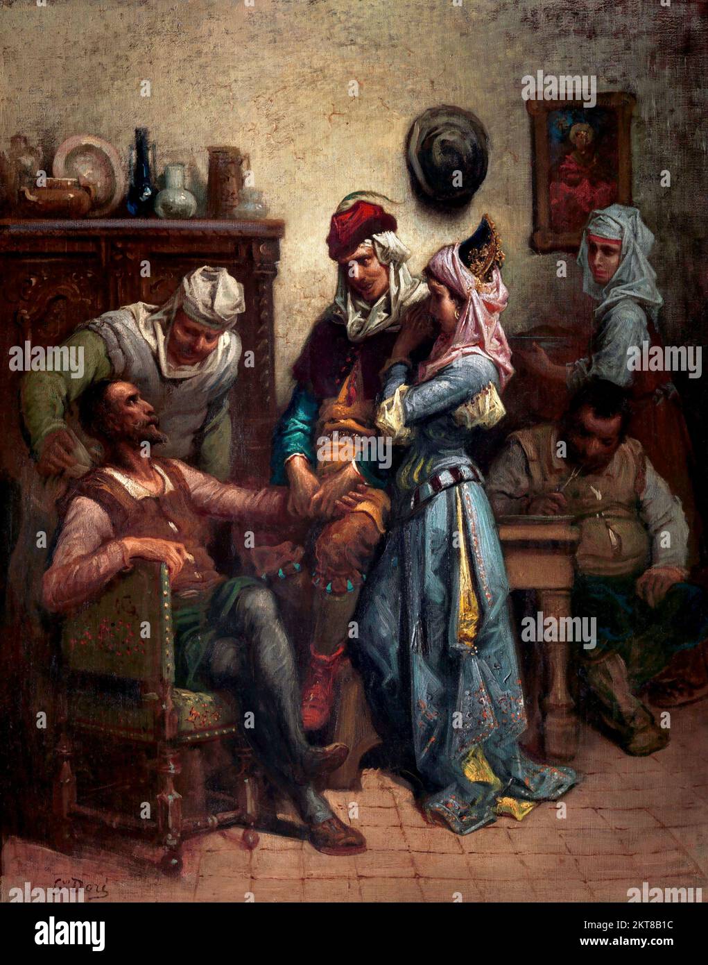 Gustave Dore. Don Quixote und Sancho Panza, unterhalten von Basil und Quiteria von Paul Gustave Louis Christophe Doré (1832-1883), Öl auf Leinwand, c.1863 Stockfoto
